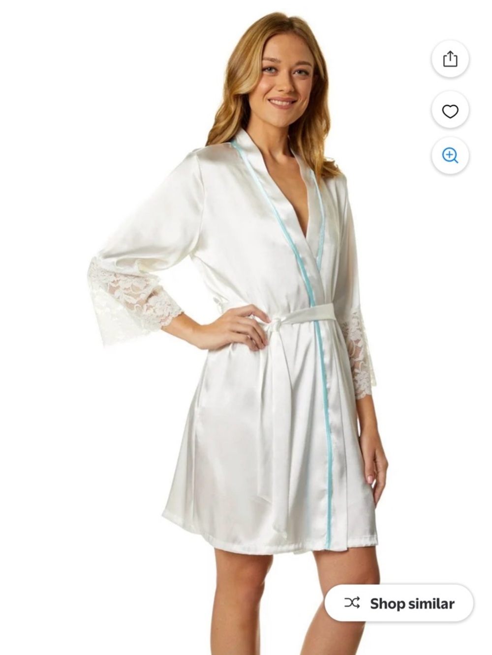 Linea Donatella Womens The Bride Embroidered Satin Wrap Robe